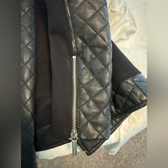 Michael Kors Black Quilted Leather Jacket - Picture 5 of 8
